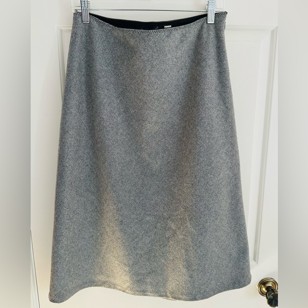 Y2K Gap Wool Herringbone Midi Skirt